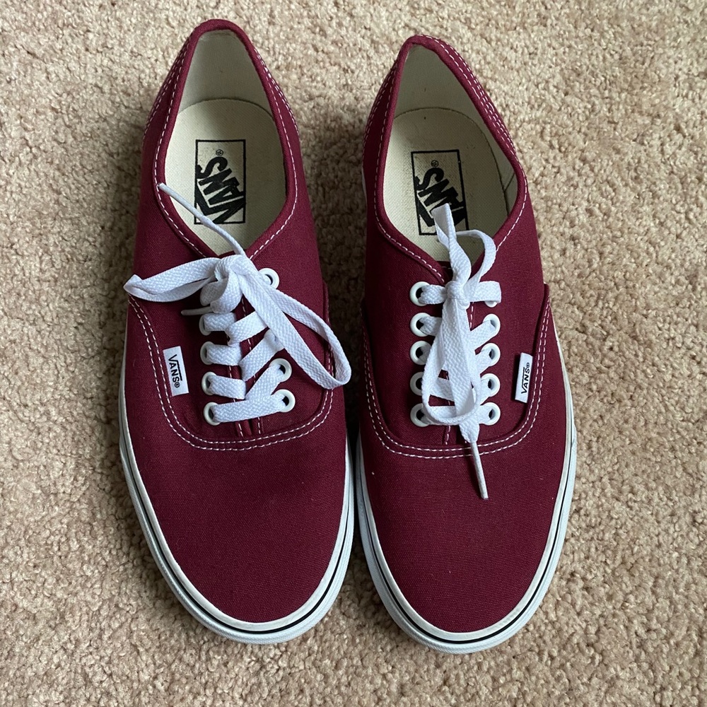 Burgundy VANS size 9.5 women’s